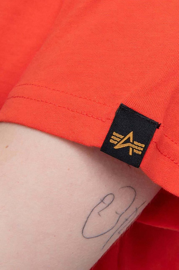 Βαμβακερό μπλουζάκι Alpha Industries Basic Tee COS Wmn πορτοκαλί 116050.577