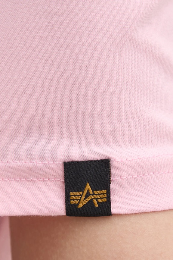 Alpha Industries t-shirt in cotone New Basic T Wmn rosa 196051.491