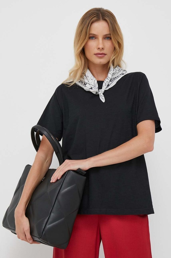 Bavlnené tričko United Colors of Benetton relaxed čierna 3BVXD102P.100