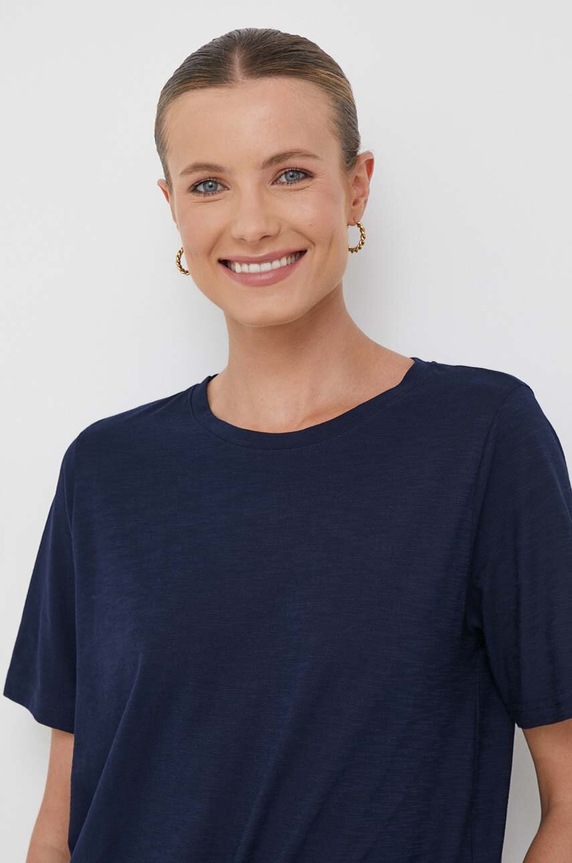 United Colors of Benetton t-shirt in cotone rilassato blu navy 3BVXD102P.016