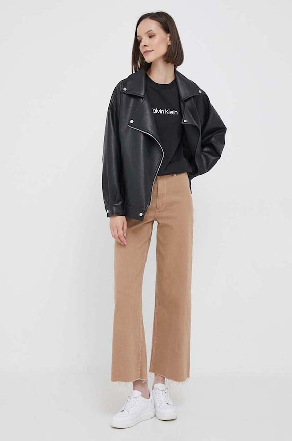 Bavlnené tričko Calvin Klein K20K205448.NOS čierna AA00