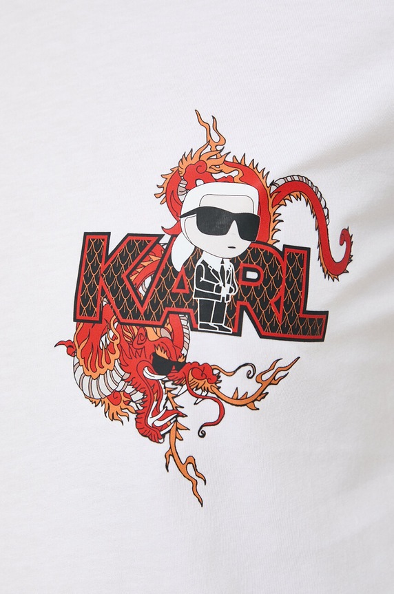Karl Lagerfeld t-shirt bawełniany biały 240W1724