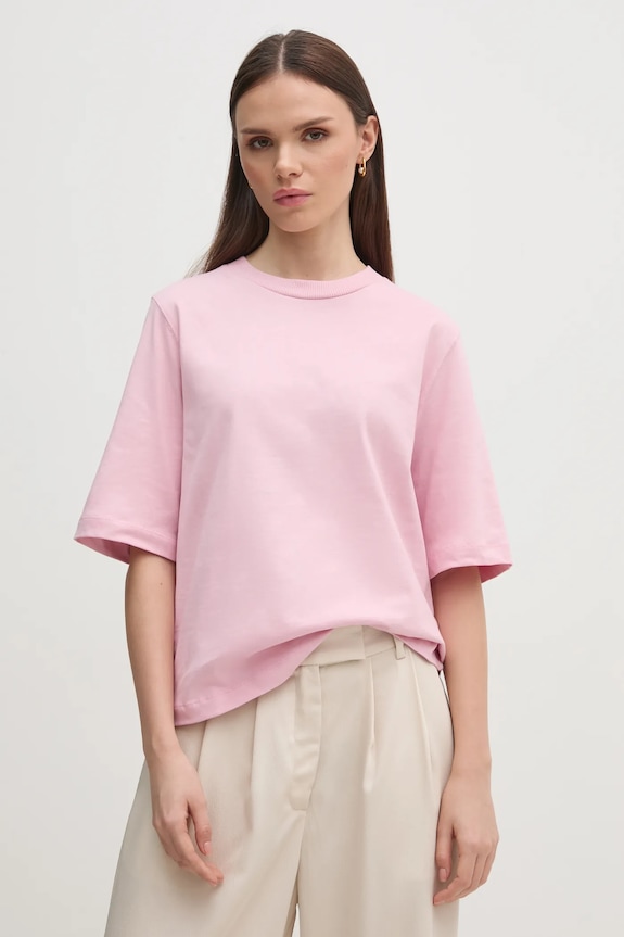 Памучна тениска United Colors of Benetton стандартна розов 3BL0E17G5