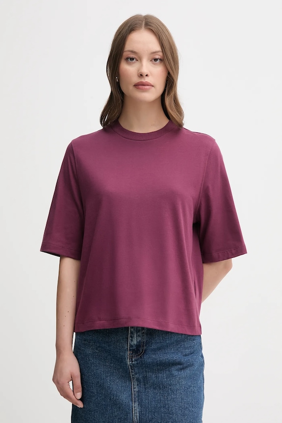 Bavlnené tričko United Colors of Benetton jednofarebný fialová 3BL0E17G5