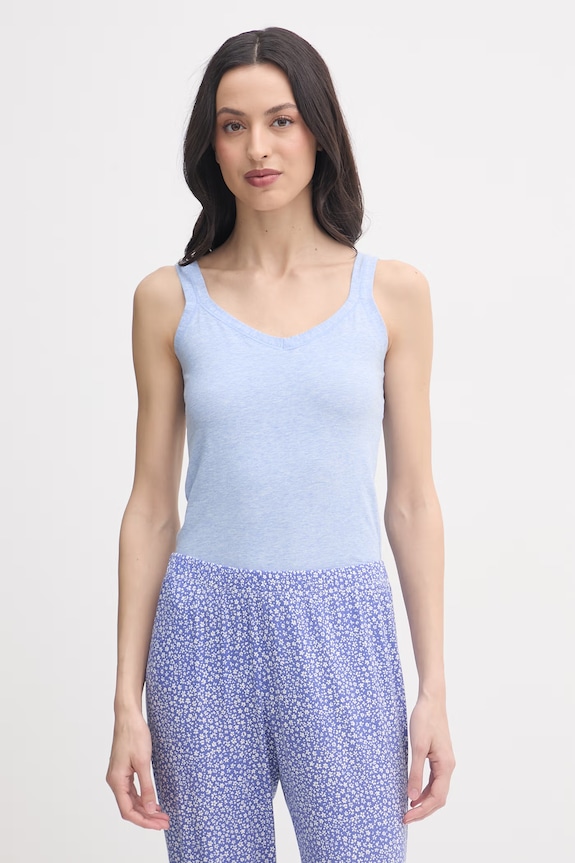 United Colors of Benetton top za žene od pamuka s elastanom plava 3ZQM1H291