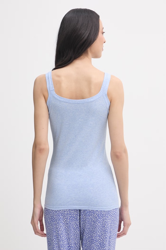 United Colors of Benetton top za žene od pamuka s elastanom 3ZQM1H291 plava AA00