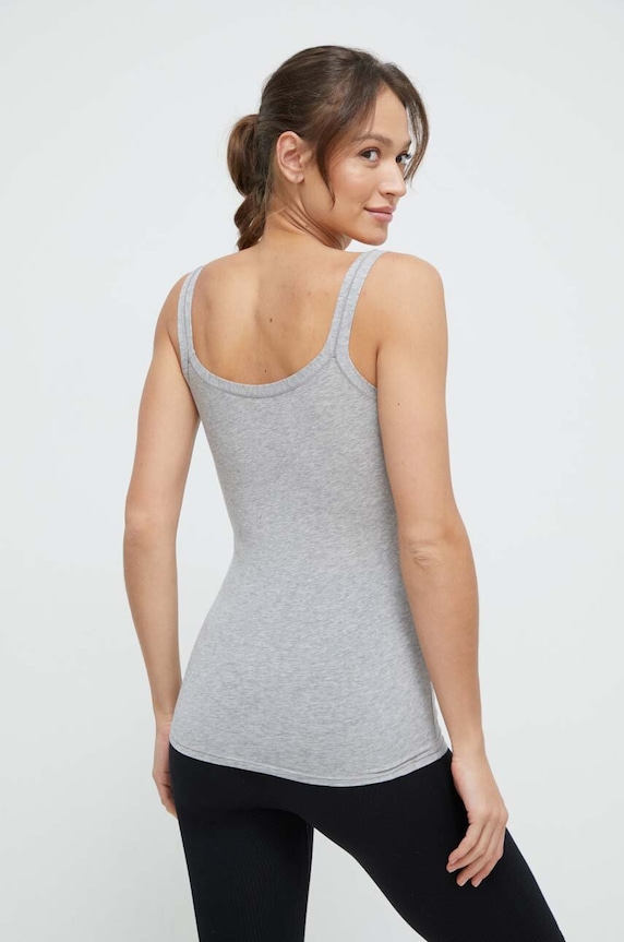 Odjeća United Colors of Benetton top za žene od pamuka s elastanom 3ZQM1H291 siva