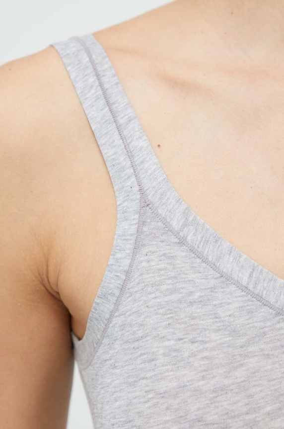 United Colors of Benetton top za žene od pamuka s elastanom siva 3ZQM1H291