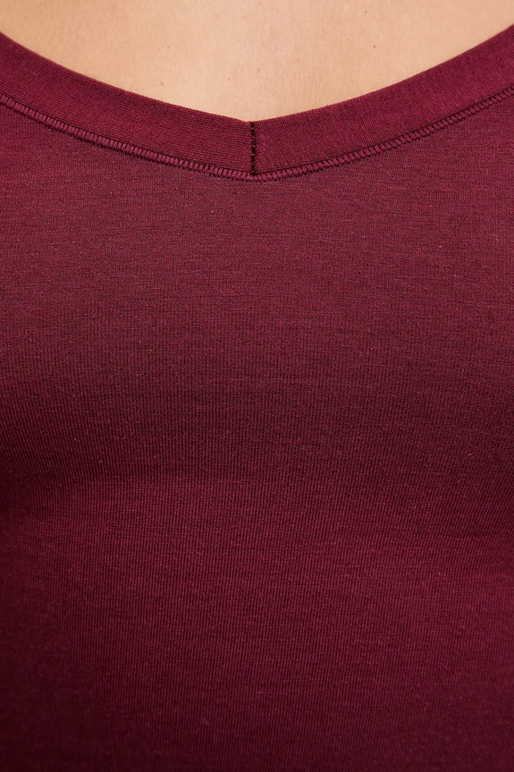 United Colors of Benetton топ дамски от памук с еластан 3ZQM1H291 бордо