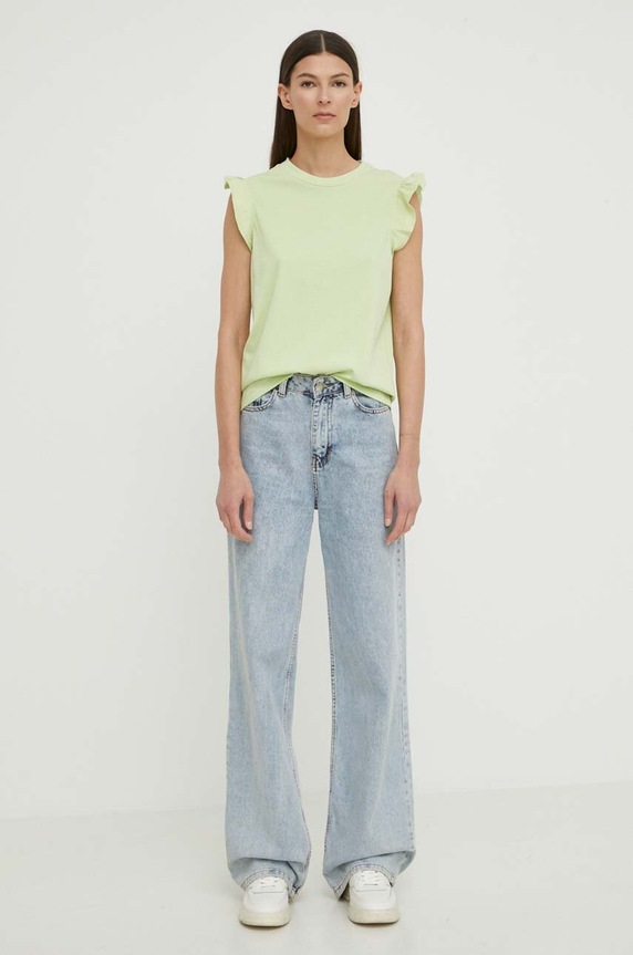 Βαμβακερό μπλουζάκι Marc O'Polo M43232850063 πράσινο AA00