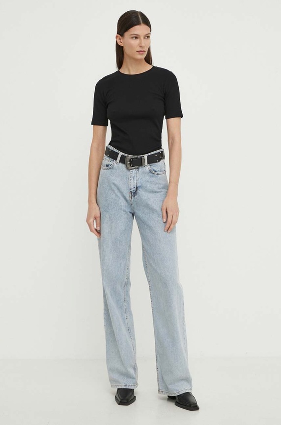 Samsoe t-shirt SAALEXO F10000005 fekete AA00