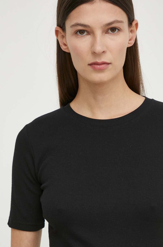 Samsoe t-shirt SAALEXO fekete F10000005