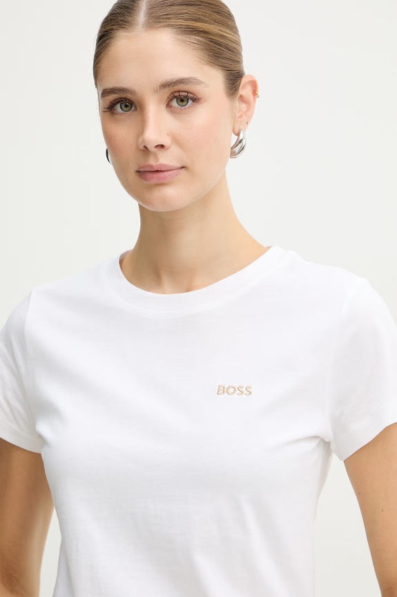 BOSS Orange basic tričko dámske bavlnené C Esogo 1 biela 50506973