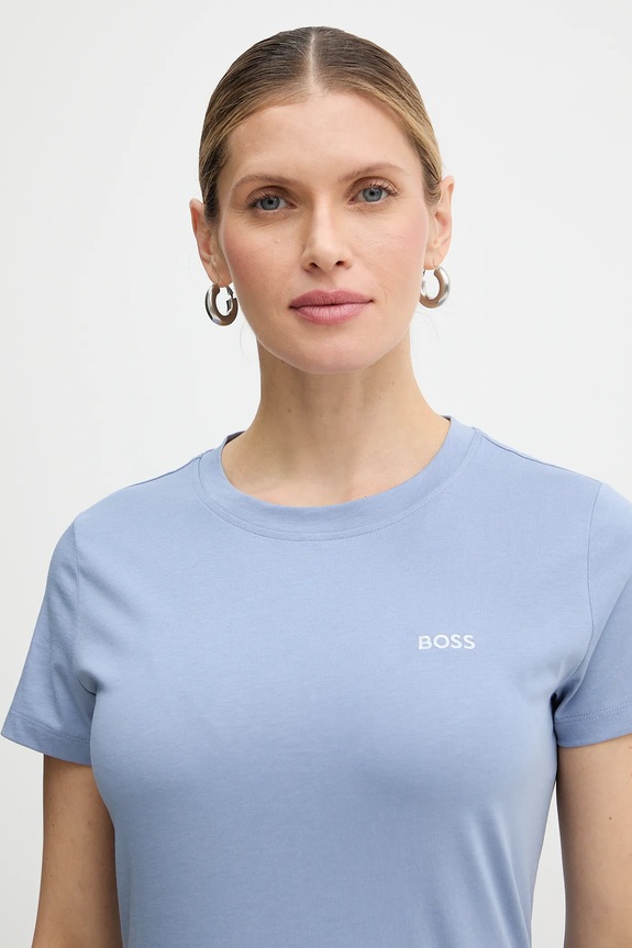 BOSS Orange basic tričko dámske bavlnené C Esogo 1 modrá 50506973