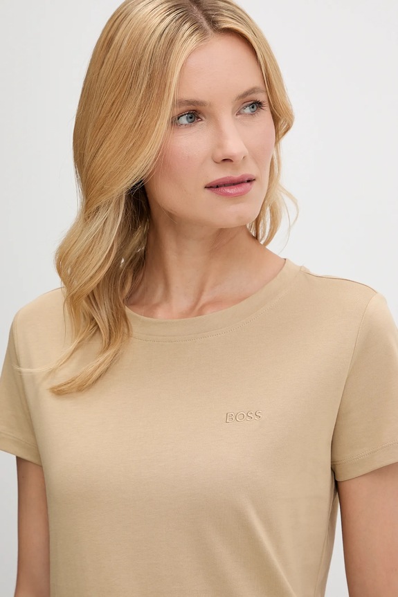 Îmbrăcăminte BOSS Orange tricou basic de damă din bumbac C Esogo 1 50506973 bej