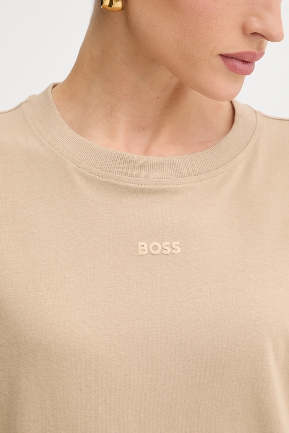 Βαμβακερό μπλουζάκι BOSS Orange Kenno 50523256 μπεζ