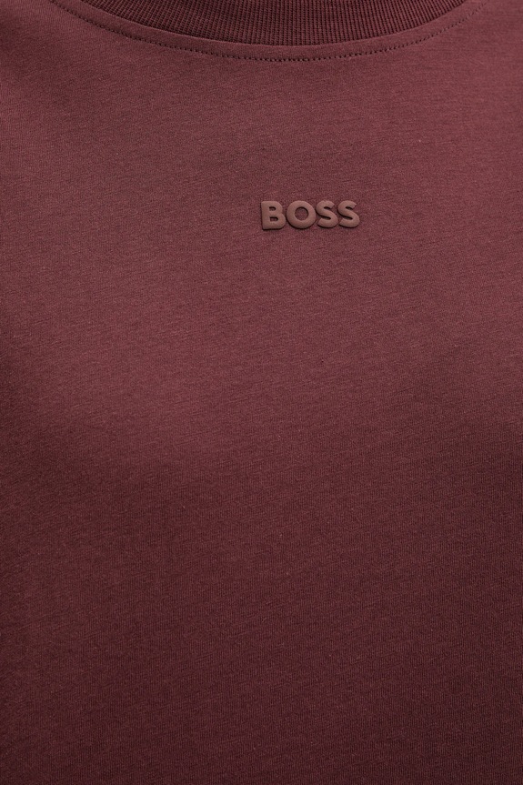 Bavlnené tričko BOSS Orange 50523256 burgundské