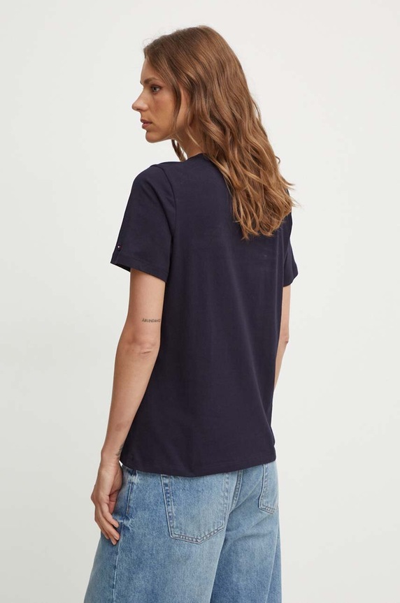 Îmbrăcăminte Tommy Hilfiger tricou din bumbac WW0WW43459 bleumarin