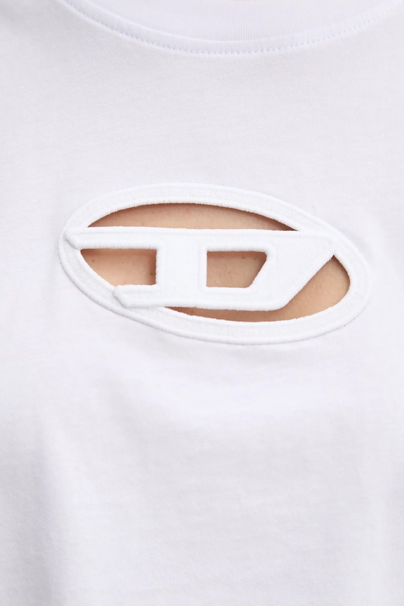 Diesel t-shirt in cotone T-BUXT-CROP-OD A15096.0NIAX bianco