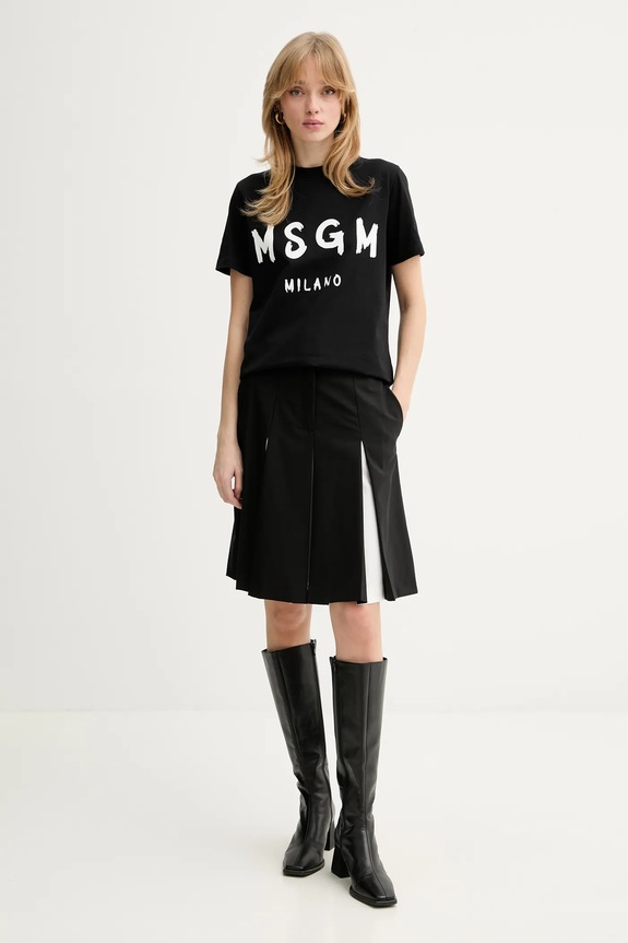 Bavlnené tričko MSGM 2000MDM510.200002 čierna AA00