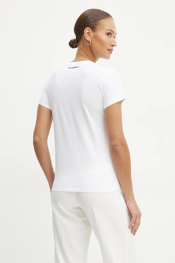 Odjeća Pamučna majica Karl Lagerfeld IKON A1W17124 bijela