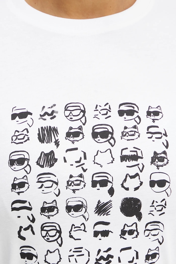 Pamučna majica Karl Lagerfeld IKON A1W17124 bijela