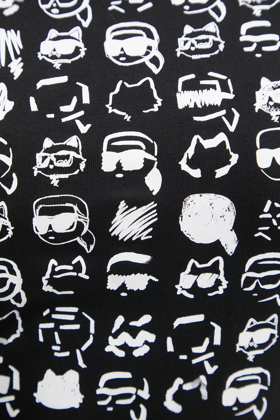 Βαμβακερό μπλουζάκι Karl Lagerfeld IKON A1W17124 μαύρο