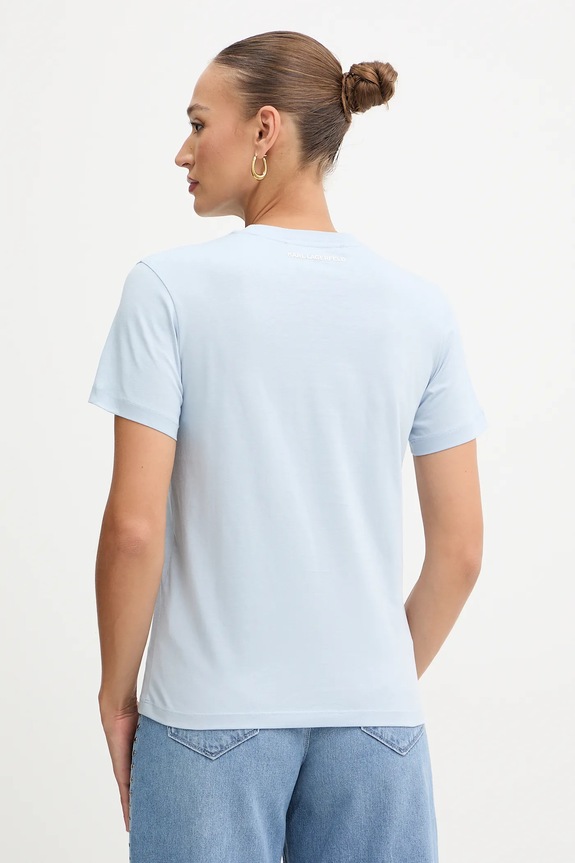 Ρούχα Βαμβακερό μπλουζάκι Karl Lagerfeld A1W17129 μπλε