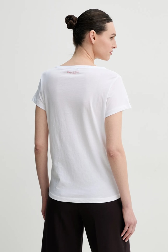 Βαμβακερό μπλουζάκι Marc O'Polo M03206751431 λευκό AA00