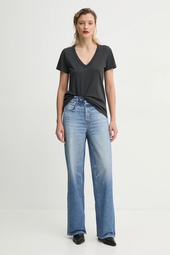 Rag & Bone t-shirt bawełniany W272C34CH czarny AA00
