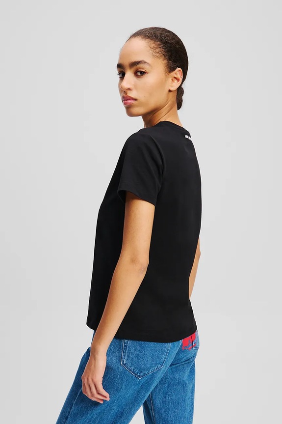 Pamučna majica Karl Lagerfeld IKON A2W17114 crna SS25