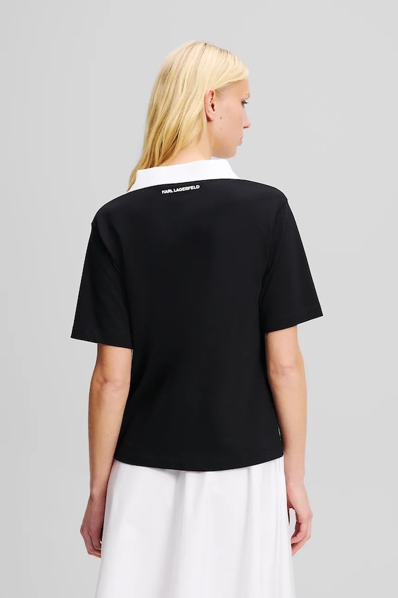 Pamučna majica Karl Lagerfeld IKON A2W17111 crna AA00