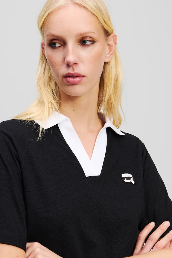 Ρούχα Βαμβακερό μπλουζάκι Karl Lagerfeld IKON A2W17111 μαύρο