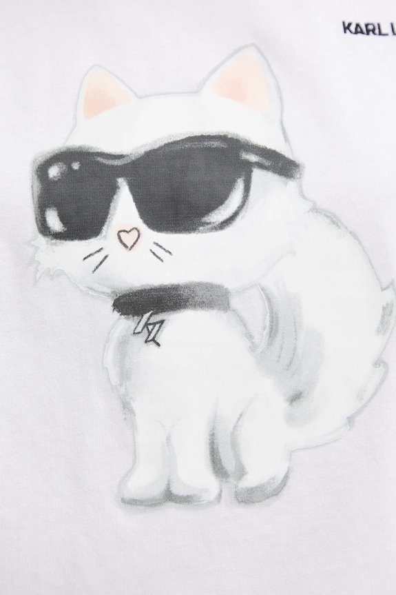 Bavlnené tričko Karl Lagerfeld IKON AQUARELLE A2W17115 biela