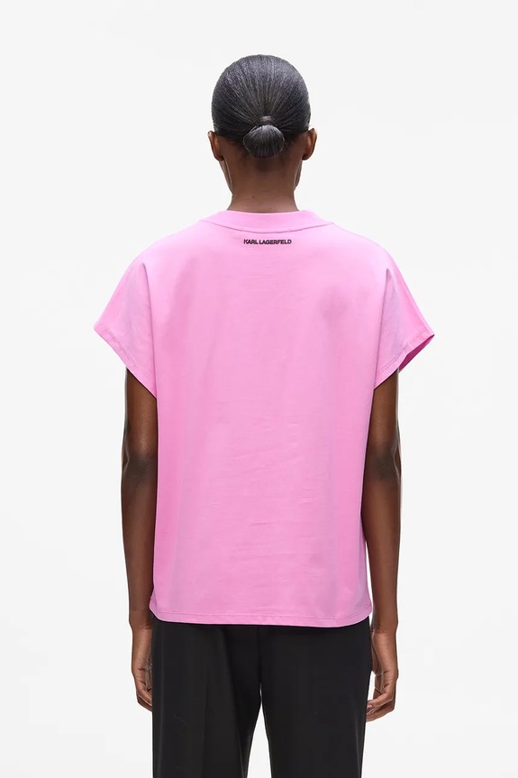 Karl Lagerfeld t-shirt bawełniany IKON AQUARELLE A2W17115 różowy AA00