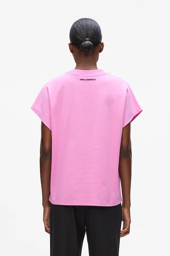 Karl Lagerfeld t-shirt bawełniany IKON AQUARELLE A2W17115 różowy AA00