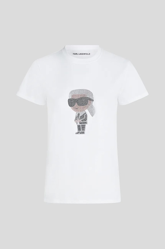 Bavlnené tričko Karl Lagerfeld IKON A3W17076 biela