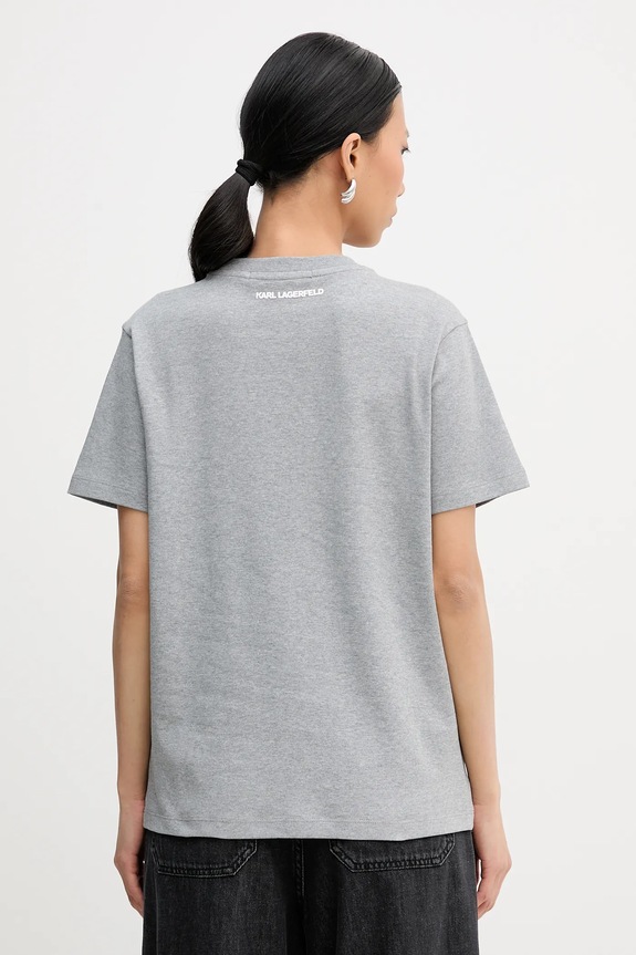 Odzież Karl Lagerfeld t-shirt bawełniany IKON A3W17077 szary