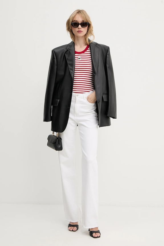 Bavlnený top Karl Lagerfeld IKON A3W17079 červená AW25