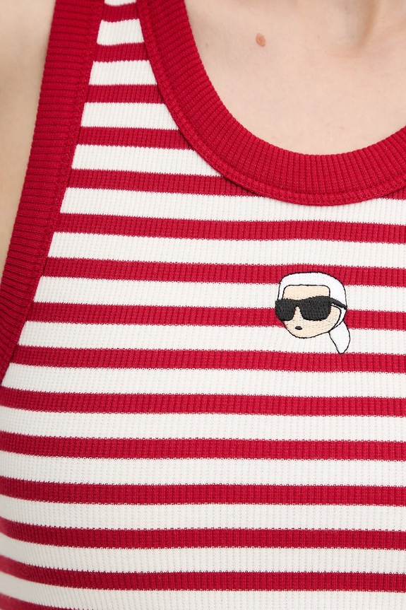 Bavlnený top Karl Lagerfeld IKON A3W17079 červená