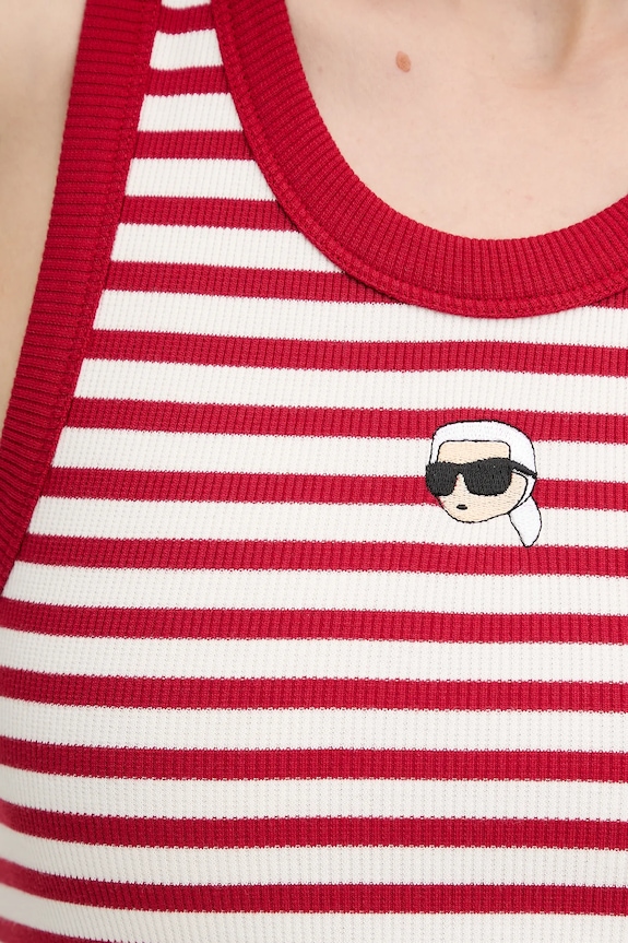 Bavlnený top Karl Lagerfeld IKON A3W17079 červená