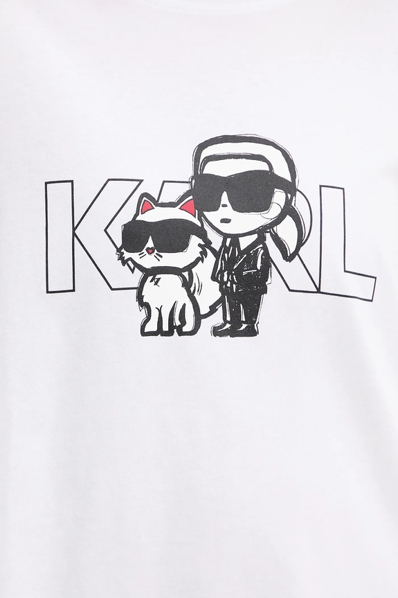 Bavlněné tričko Karl Lagerfeld IKON A3W17084 bílá