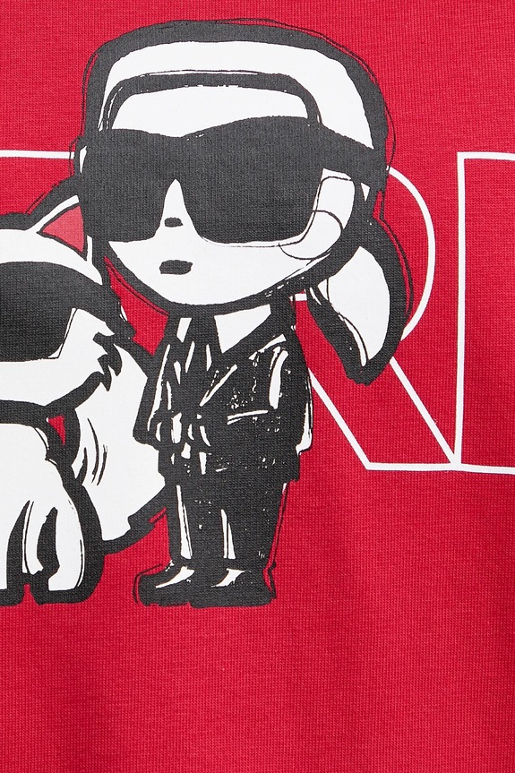 Bavlnené tričko Karl Lagerfeld IKON A3W17084 červená