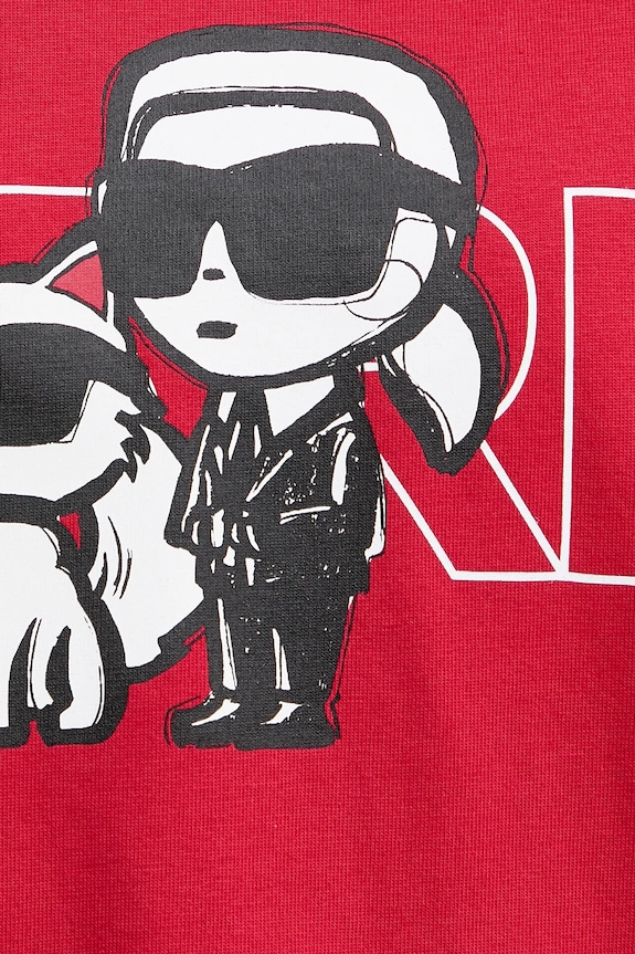 Bavlnené tričko Karl Lagerfeld IKON A3W17084 červená