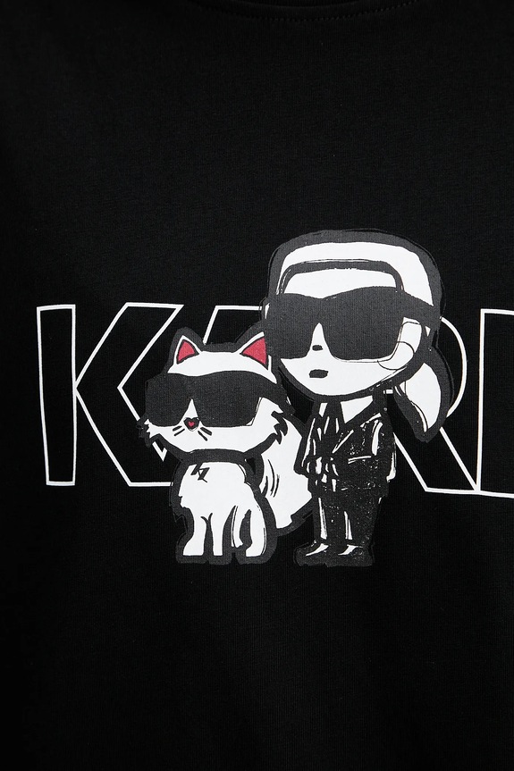 Karl Lagerfeld pamut póló A3W17084 fekete