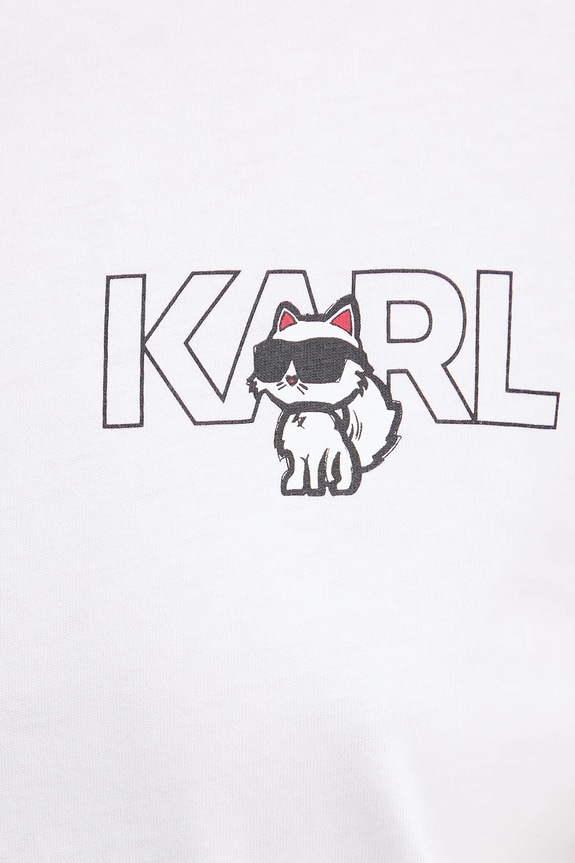 Bavlnené tričko Karl Lagerfeld IKON A3W17085 biela