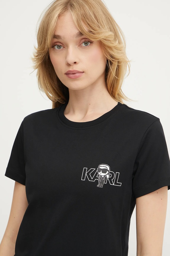 Karl Lagerfeld t-shirt in cotone nero A3W17085