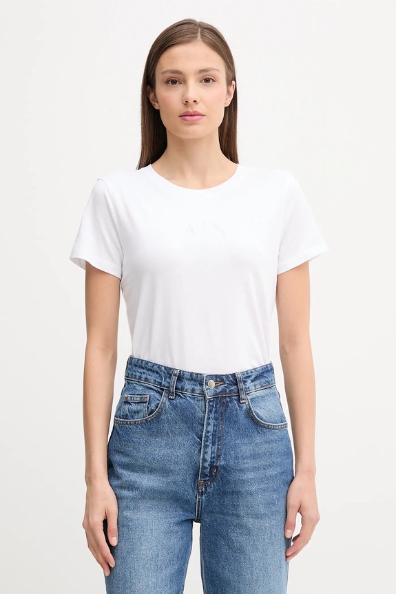 Armani Exchange t-shirt bawełniany regular biały XW001459.AF10356.NOS