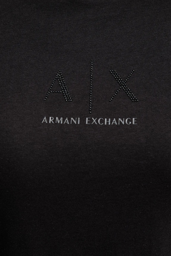 Бавовняна футболка Armani Exchange чорний XW001459.AF10356.NOS