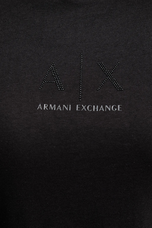 Бавовняна футболка Armani Exchange чорний XW001459.AF10356.NOS